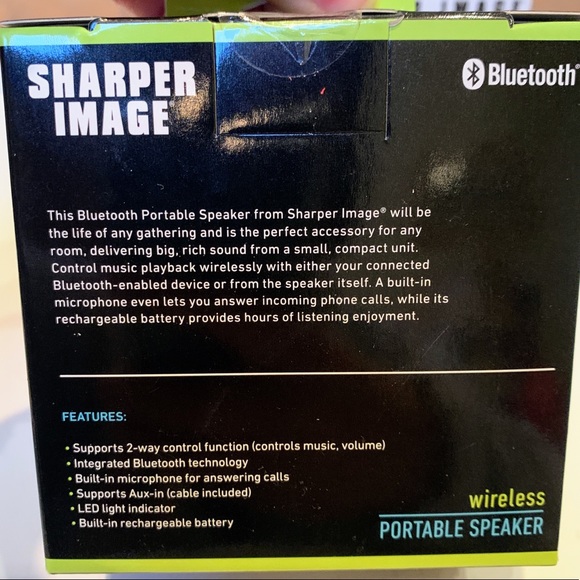 EUC Sharper Image Bluetooth Wireless Portable Speaker Rechargeable Minimalism - Picture 4 of 7